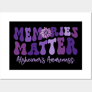 Groovy Alzheimer's Awareness Shirts Memories Matter Gift Posters and Art